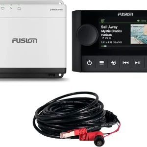 Fusion MS-WB675 Marine Hideaway Stereo with Digital Signal Processing (DSP) with MS-ERX400 Wired Remote, Black
