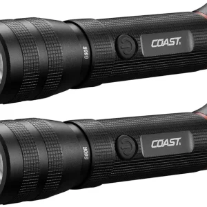 G60R 1000 Lumen Waterproof Rechargeable LED Flashlight, 2-Pack