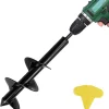 Garden Auger Drill Bit - Spiral Bulb Planter Tool, 4" x 12" Easy Planter Garden Auger - Seedlings & Bedding Plant, Umbrella Hole Digger Solid Shaft Auger, Post Hole Digger for 3/8� Hex Drive Drill
