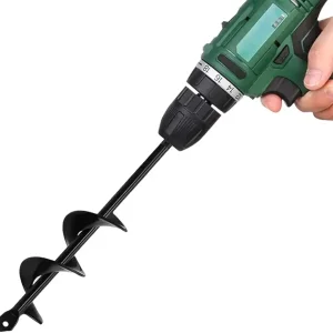 Garden Auger Drill Bit Post Hole Digger Auger Bulb Planter Tool 1.6 x 8.7 in, Hex Shank Rust-Proof Steel, for Digging Holes Deep Cultivating,Planting Bulbs