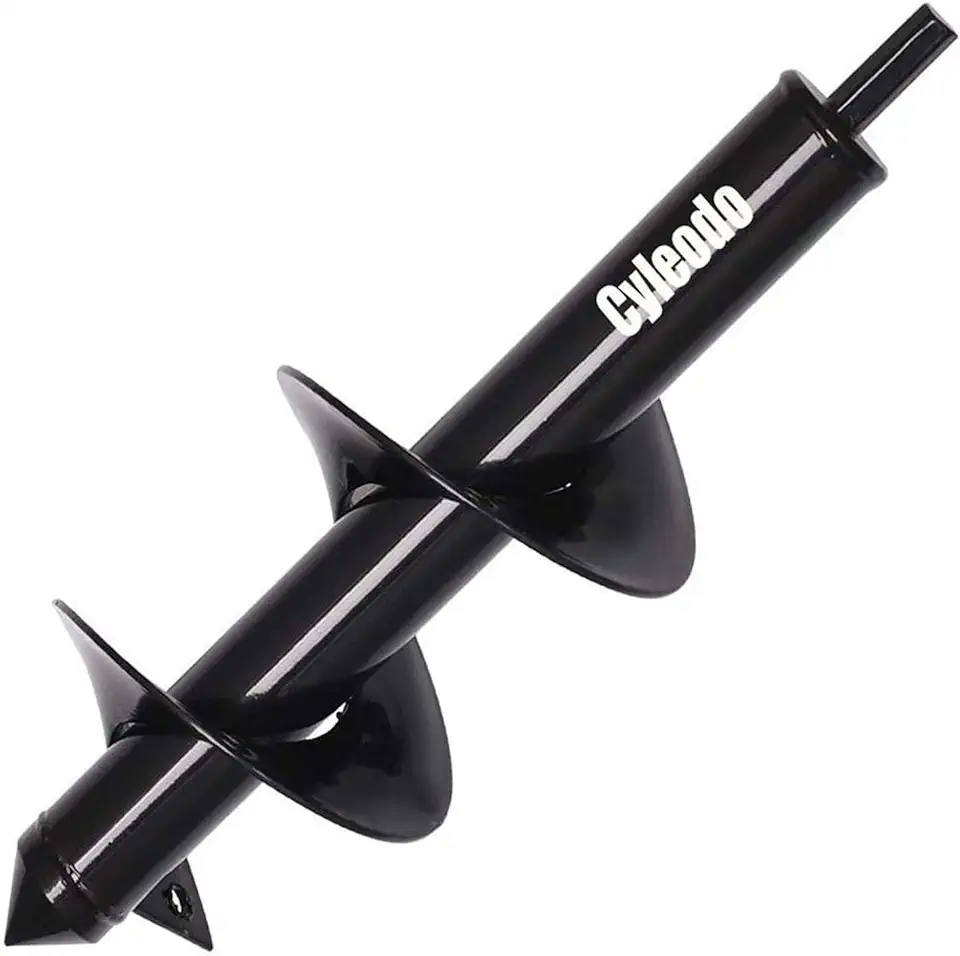 Garden Auger Spiral Drill Bits?4X12� Post Hole Diggers Auger Drill Bit Drill Auger Attachment with Non-Slip 3/8� Hex Drive Drill
