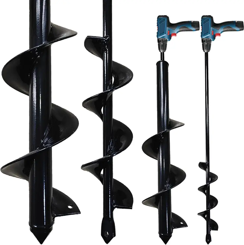 Garden Planting Auger Drill Bits, 3.5" x 16" and 1.6" x 16.8" Garden Auger Hole Drill and Bulb Planting Tool, Garden Ground Drill Bit for 3/8" Hex Drive Drill