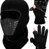 Geyoga Winter Fishing Hunting Gloves and Balaclava Face Mask Set Full Finger Fingerless Face Cover for Men Women