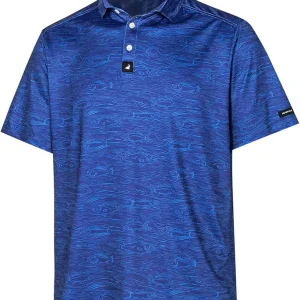 Golf Shirt Moisture Wicking for Men Dry Fit Polo Shirts Short Sleeve Print Performance 4-Way Stretch