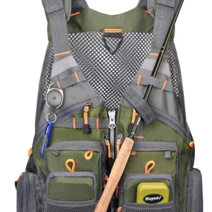 Gonex Fly Fishing Vest for Men Women, Comfortable Adjustable Fishing Vest with Multi-Pockets Reflective Stripes