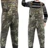 Gonex Kids Chest Waders Neoprene Fishing Hunting Waders Waterproof Insulated Rubber Boots for Children Boys Girls Camo