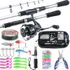 Goture Fishing Rod and Reel Combo, Carbon Fiber Telescopic Fishing Rod Kit with Spinning Reel, Carrier Bag, Fishing Lures and Fishing Tools, Fishing Kit for Travel Freshwater Saltwater