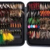 Goture Fly Fishing Flies Kit - 76pcs/100pcs Fly Fishing Lures with Fly Fishing Box - Fly Fishing Assortment Kit for Bass Trout Salmon Fishing - Dry Flies Wet Flies Streamers Nymphs