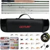 Goture Fly Fishing Rod and Reel Combo 9FT 8-Sections Fly Fishing Pole, Pre-Lined Fly Fishing Reel, 80/90 Pcs Fishing Flies with Box, Waterproof and Portable Bag, Fly Fishing Starter Kit