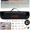 Goture Fly Fishing Rod and Reel Combo 9FT 8-Sections Fly Fishing Pole, Pre-Lined Fly Fishing Reel, 80/90 Pcs Fishing Flies with Box, Waterproof and Portable Bag, Fly Fishing Starter Kit