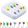 Goture Ice Fishing Jig Set Ice Fishing Lures for Panfish Crappie Sunfish Perch Walleye Pike Bluegill Sunfish Jig Head Hook Set