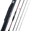 Goture Travel Fishing Rods with Case, 4 Piece Fishing Rod, Casting/Spinning Rod, 24T Carbon Fiber Quality Fishing Pole for Saltwater Trout, Bass, Walleye, Pike Black and Red