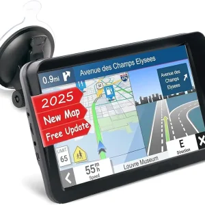 GPS Navigation for Car, Latest 2025 Map,9 inch Touch Screen Real Voice Spoken Turn-by-Turn Direction Reminding Navigation System for Cars, Vehicle GPS Satellite Navigator with(Free Lifetime Updates)