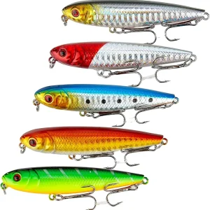 GuangWei 5PCS Fishing Lures Kit for Trout, Bass, Salmon, Walleye, Pike � Topwater Freshwater & Saltwater Baits with Realistic Action, Durable Tackle Gift for Anglers