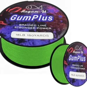 GumPlus 8X Stealth Braided Fishing Line 150 Yards / 100 LB Abrasion Resistant Superline Zero Stretch & Smaller Diameter Confuse & Catch Big Fish Better in Saltwater & Freshwater (Fluorescent Green)