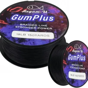 GumPlus 8X Stealth Braided Fishing Line 150 Yards / 25 LB Abrasion Resistant Superline Zero Stretch & Smaller Diameter Confuse & Catch Big Fish Better in Saltwater & Freshwater (Black)