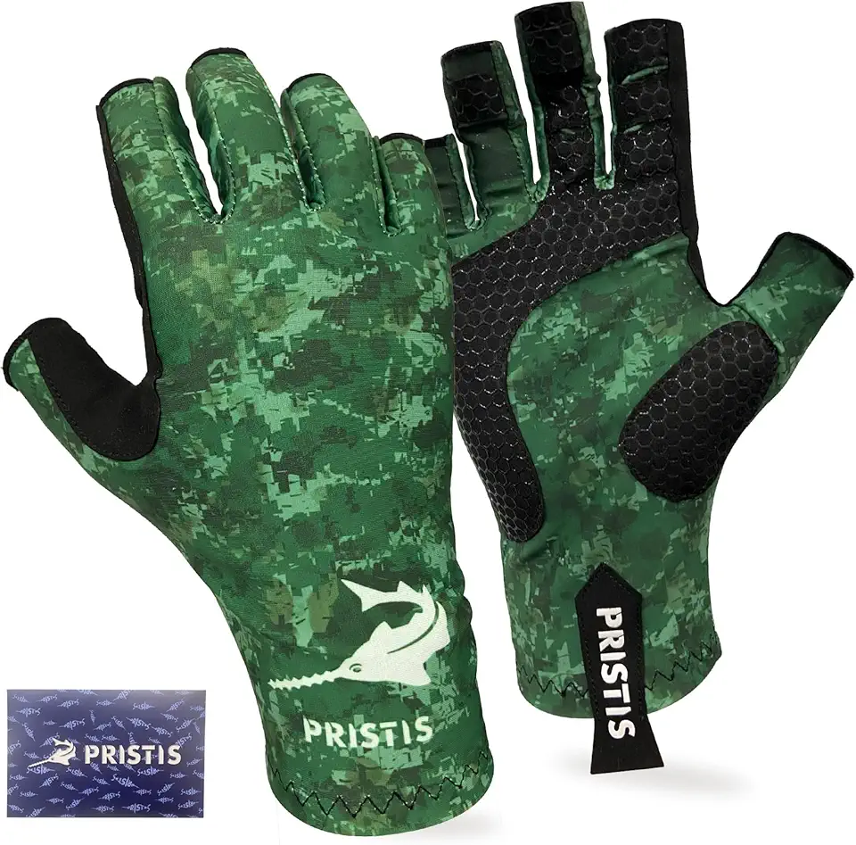 Half-Finger Fishing Gloves, UPF 50+ Breathable Quick Drying Fingerless Sun Gloves for Women Men, Fly Fishing Hunting Paddling Sailing Kayaking Hiking Canoeing Cycling