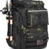 HAMBOLY Fishing Backpack with Rod Holders, 40L Tackle Box Backpack for Fishing Gear, Waterproof Fishing Tackle Bag for Men