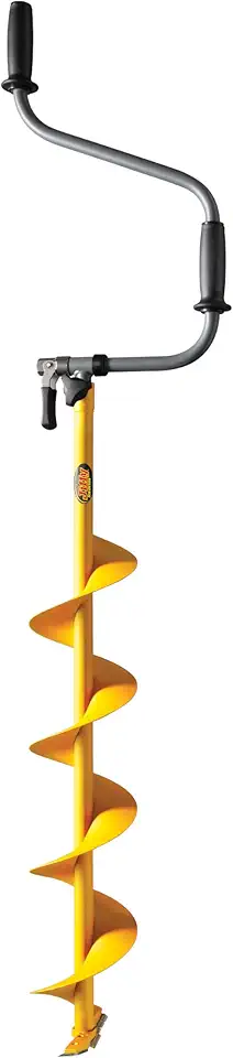 Hand Auger, Flip-Down, Extendable, 6-Inch, Steel, Yellow, J4656