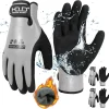 HANDLANDY Waterproof Work Gloves for Cold Weather, Insulated Winter Freezer Work Gloves with Grip for Men Women 2 Pairs