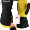 HANDLANDY Winter Snowboarding Mittens Men Women - Warm 3M Thinsulate Thermal Ski Mitten with Build-in Gloves