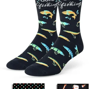 HAPPYPOP Funny Gifts For Men Women - Fishing Golf Lawyer Republican Optometry Gifts, Fishing Golfing Socks
