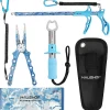 HAUSHOF 3PC Camo Fishing Tool Kit, Fishing Pliers with Sheath, Fish Lip Gripper, Aluminum Fish Hook Remover, Saltwater Resistant Fishing Gear for Fly Fishing, Gifts for Men Women