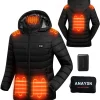 Heated Jackets For Women, Womens Heated Jacket with battery pack included 7.4V 16000mAh