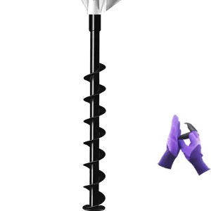 Heavy-Duty 2" Earth Auger Drill Bit - 31.5" Long Carbon Steel Spiral Bit Post Hole Digger for Planting Trees, Fence Posts, Deck & Patio Gardening & DIY Projects - Fits 3/4" Drill Heads