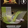 HERCULES Fly Fishing Leader Connector for Fly line 9Pcs Pro Selection Combo - 20lb 30lb 50lb, Clear and High-Vis Yellow