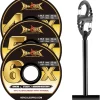 HERCULES Fly Fishing Tippet 3 Pack with Fly Tippet Holder, 55 Yards