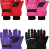 Hicarer 4 Pairs Winter Gloves for Kids Waterproof Snow Ski Gloves Warm Unisex Camouflage Clothes for Cold Weather Girls Boys Children