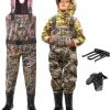 HISEA Kids Chest Waders for Toddler & Children Neoprene Youth Duck Hunting Waders for Kids Boys Girls with Insulated Boots