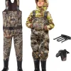HISEA Kids Chest Waders for Toddler & Children Neoprene Youth Duck Hunting Waders for Kids Boys Girls with Insulated Boots