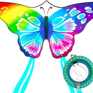 Hoofer Large Beach Kite and Reel Winder with 650ft String for Kids and Adults, Single Line Kite, Extremely Easy to Fly for Beginners