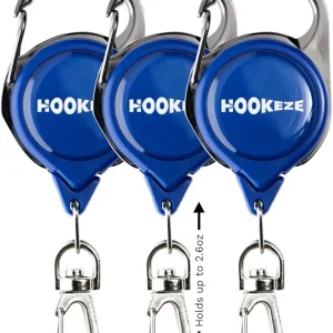 HOOK-EZE Fly Fishing Zinger Retractor for Anglers Vest, Pack of 3 - Fishing Gear and Equipment for Nippers, Forceps, Fly Float Ant, Belt Loops & Backpack