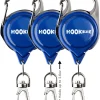 HOOK-EZE Fly Fishing Zinger Retractor for Anglers Vest, Pack of 3 - Fishing Gear and Equipment for Nippers, Forceps, Fly Float Ant, Belt Loops & Backpack