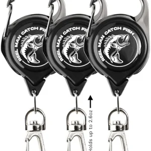 HOOK-EZE Fly Fishing Zinger Retractor for Anglers Vest, Pack of 3 - Fishing Gear and Equipment for Nippers, Forceps, Fly Float Ant, Belt Loops & Backpack