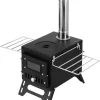 Hot Tent Stove Wood Burning Stove, Portable Camping Wood Stove for Tent, Tent Stove for Heating & Cooking, Outdoor Camping Stove with Chimney Pipes for Hiking, Ice Fishing, Hunting, Travel