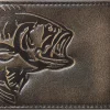 House of Jack Co. Bass Fish Bifold Wallet for Men and Outdoorsmen with Two ID Windows, Full Grain Cowhide Leather Wallet, Black