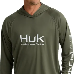 HUK Men's Pursuit Vented Long Sleeve Hoodie, Fishing Shirt with Hood