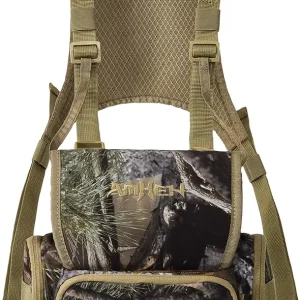Hunting Chest Pack Front Binocular Harness Bag Range Finder Bino Carrying Case Rangefinder Pouch 4L (Forest Camo)