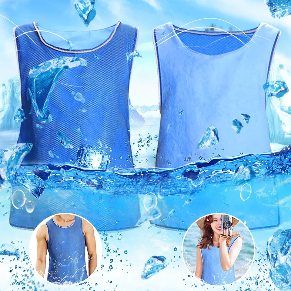 HUOFU Evaporative Ice Cooling Vest for Men - Body Cold Jacket for Women MS Motorcycle Sport Working for Hot Summer Weather Heatstroke Prevention