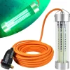 HUSUKU LED Underwater Fishing Light, 10000~80000lm 100W / 300W / 400W / 800W, 12V / 110V / 220V Green Night Fishing Attractor IP68 Submersible Lamp for Crappie Snook Squid Shrimp, 49ft/33ft/16ft Wire