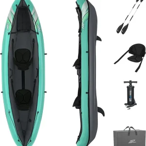 Hydro Force Inflatable Kayak Set | Includes Seat, Paddle, Hand Pump, Storage Carry Bag | Great for Adults, Kids and Families