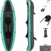 Hydro Force Inflatable Kayak Set | Includes Seat, Paddle, Hand Pump, Storage Carry Bag | Great for Adults, Kids and Families