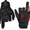 Hyper-Fit Tactical Shooting & Work Gloves - Red, Large - 2 Fingerless Design Paintball & Airsoft Gear for Men with Outstanding Grip for Combat, Hunting, Shooting, & Work
