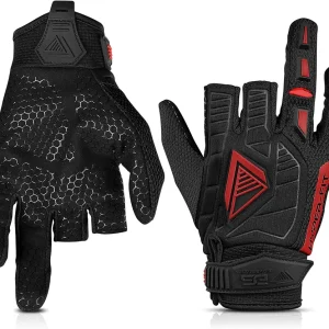 Hyper-Fit Tactical Shooting & Work Gloves - Red, Medium - 2 Fingerless Design Paintball & Airsoft Gear for Men with Outstanding Grip for Combat, Hunting, Shooting, & Work