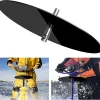 Ice Auger Drill Adapter- Stainless Steel Ice Fishing Auger Stopper Disc with 11.8" Safety Disk- Ice Auger Attachment Plate Fits 1/2 inch and Above Drill Bit Chuck