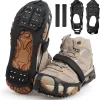 Ice Cleats Snow Traction Cleats Crampons for Walking on Snow and Ice,Non-Slip Overshoe Grippers Anti Slip Footwear for Shoes and Boots